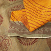 Sanskriti Vintage Sarees Indian Yellow Pure Cotton Print Sari 5+yd Craft Fabric