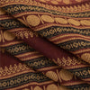 Sanskriti Vintage Sarees Brown Pure Cotton Geometric Printed Sari 5+yd Fabric