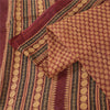 Sanskriti Vintage Sarees Brown Pure Cotton Geometric Printed Sari 5+yd Fabric