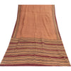 Sanskriti Vintage Sarees Brown Pure Cotton Geometric Printed Sari 5+yd Fabric
