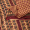 Sanskriti Vintage Sarees Brown Pure Cotton Geometric Printed Sari 5+yd Fabric