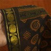 Sanskriti Vintage Sarees Indian Brown Pure Cotton Printed Sari 5+yd Craft Fabric