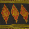 Sanskriti Vintage Sarees Green Pure Cotton Geometric Printed Sari 5+yd Fabric