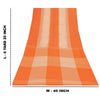 Sanskriti Vintage Sarees Orange & Peach Pure Cotton Check Lines Woven 6+yd Sari