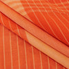 Sanskriti Vintage Sarees Orange & Peach Pure Cotton Check Lines Woven 6+yd Sari