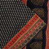 Sanskriti Vintage Sarees Black Pure Cotton Hand Block Floral Printed 5+yd Sari