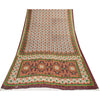 Sanskriti Vintage Sarees White Pure Cotton GeometricPrint 5+yd Sari Craft Fabric