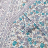 Sanskriti Vintage Sarees White Pure Cotton Floral Printed 5+yd Sari Craft Fabric