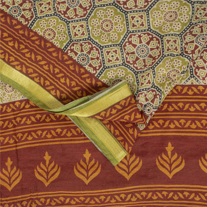 Sanskriti Vintage Sarees Multi 100% Pure Cotton Floral Print 6YD Recycled Sari