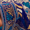 Sanskriti Vintage Sarees Blue Pure Cotton Floral Print Sustainable Fabric Sari