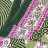 Sanskriti Vintage Sarees Green Pure Cotton FloralPrint 5+yd Sari Indian Material