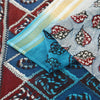 Sanskriti Vintage Sarees Blue & Ivory Pure Cotton Printed Sari 5+yd Craft Fabric