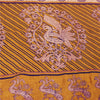 Sanskriti Vintage Sarees Yellow Pure Cotton Peacock Print Sari 5+yd Craft Fabric