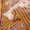 Sanskriti Vintage Sarees Yellow Pure Cotton Peacock Print Sari 5+yd Craft Fabric