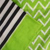 Sanskriti Vintage Sarees Black & Green Pure Cotton Print Sari 6+yd Craft Fabric