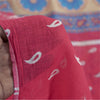 Sanskriti Vintage Sarees Pink Pure Cotton Paisely Printed Sari 6+yd Craft Fabric