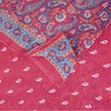 Sanskriti Vintage Sarees Pink Pure Cotton Paisely Printed Sari 6+yd Craft Fabric