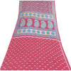 Sanskriti Vintage Sarees Pink Pure Cotton Paisely Printed Sari 6+yd Craft Fabric