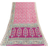 Sanskriti Vintage Sarees Indian Pink Pure Cotton Printed Sari 5+yd Craft Fabric