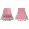 Sanskriti Vintage Sarees Indian Pink Pure Cotton Printed Sari 5+yd Craft Fabric