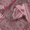 Sanskriti Vintage Sarees Indian Pink Pure Cotton Printed Sari 5+yd Craft Fabric