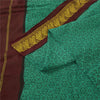 Sanskriti Vintage Sarees Green Pure Cotton Printed & Zari Woven 5+ydCraft Fabric
