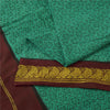 Sanskriti Vintage Sarees Green Pure Cotton Printed & Zari Woven 5+ydCraft Fabric