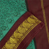 Sanskriti Vintage Sarees Green Pure Cotton Printed & Zari Woven 5+ydCraft Fabric