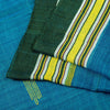Sanskriti Vintage Sarees Blue 100% Pure Cotton Tant Hand Woven Bengali 5+YD Sari