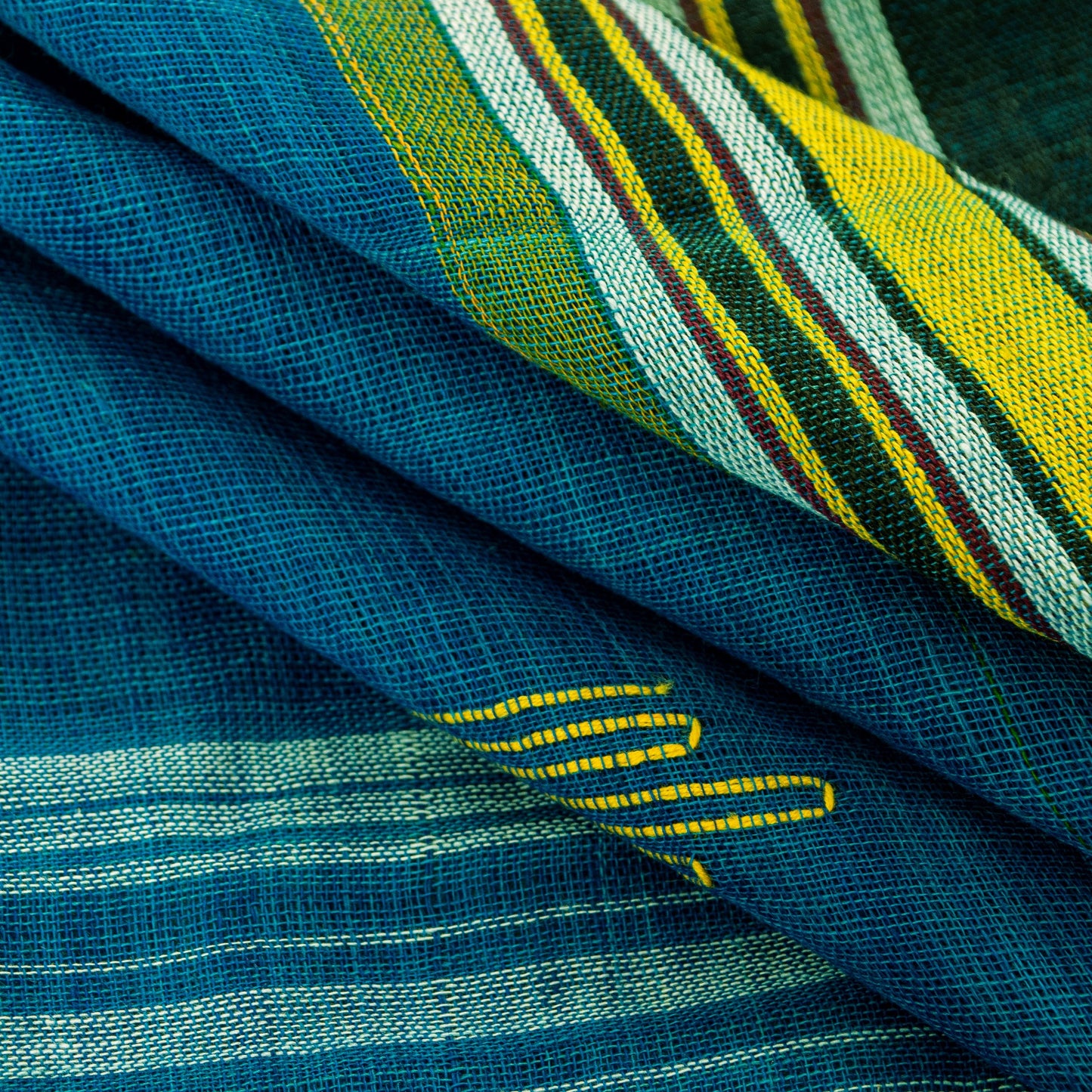 Sanskriti Vintage Sarees Blue 100% Pure Cotton Tant Hand Woven Bengali 5+YD Sari