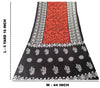 Sanskriti Vintage Sarees Red & Black Pure Cotton Batik Print Floral 5+YD Sari