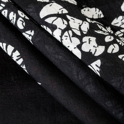 Sanskriti Vintage Sarees Red & Black Pure Cotton Batik Print Floral 5+YD Sari