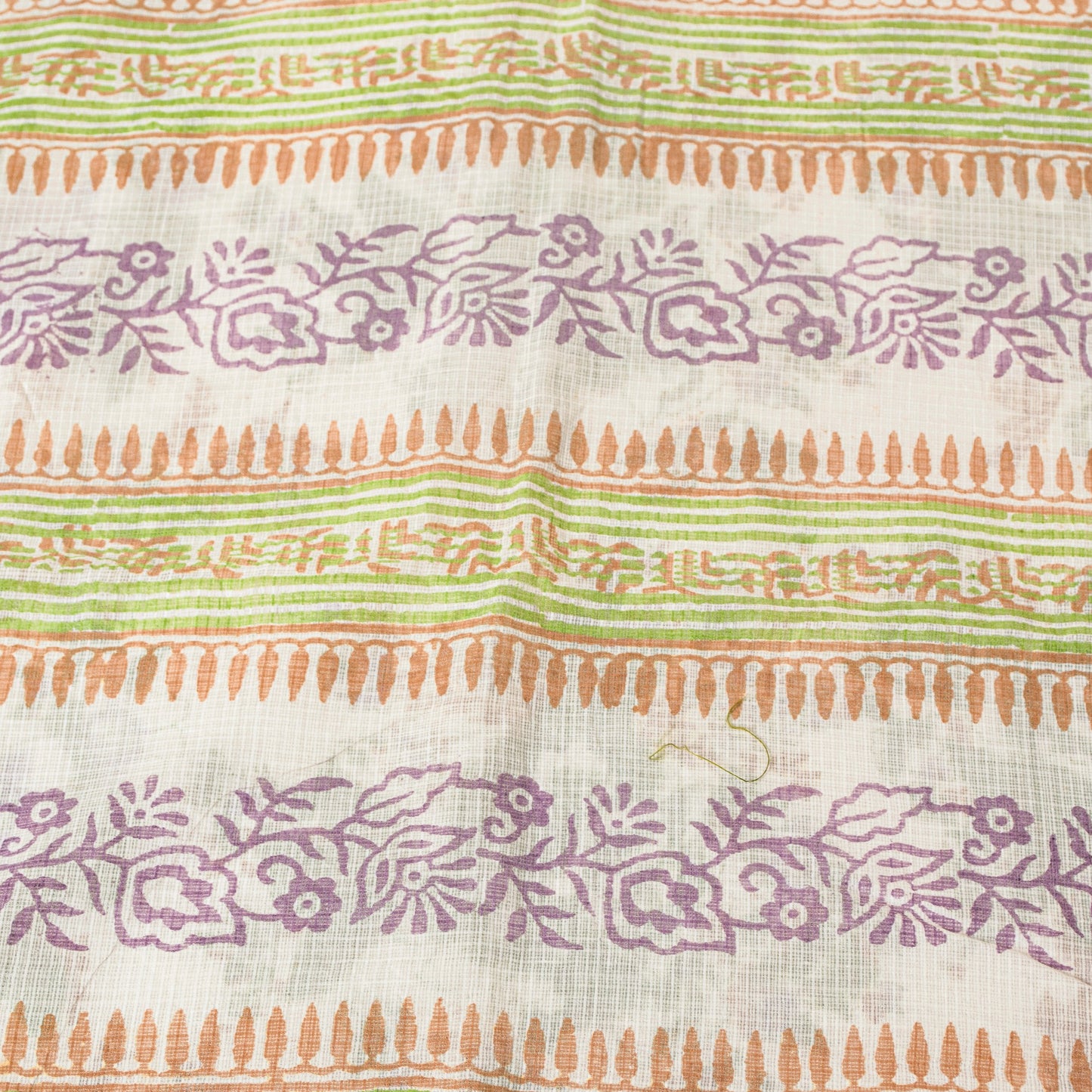 Sanskriti Vintage Sarees White Pure Cotton Floral Print 5+YD Eco-Friendly Sari