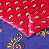 Sanskriti Vintage Saree Red & Blue 100%Pure Cotton Paisley Block Print 5+YD Sari