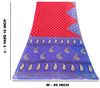 Sanskriti Vintage Saree Red & Blue 100%Pure Cotton Paisley Block Print 5+YD Sari