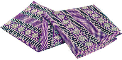 Sanskriti Vintage Sarees Purple Pure Cotton Floral Print 5+YD Craft Indian Sari