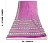 Sanskriti Vintage Sarees Purple Pure Cotton Floral Print 5+YD Craft Indian Sari