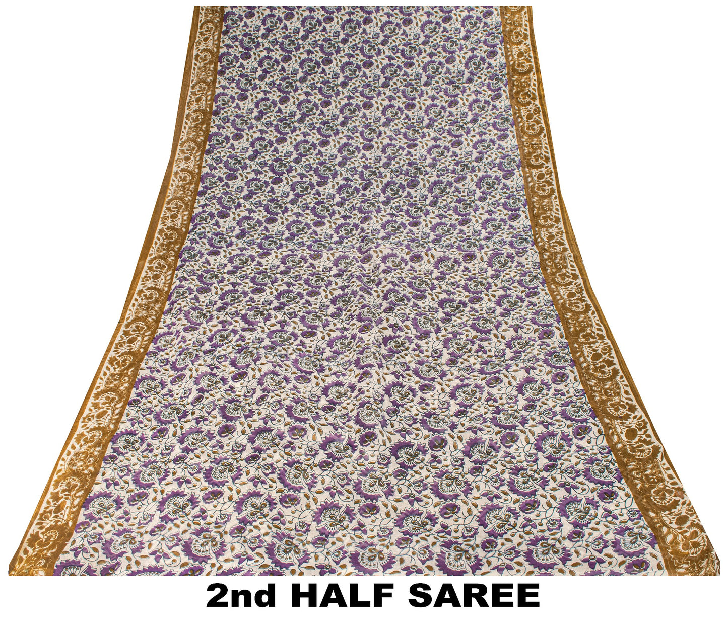 Sanskriti Vintage Purple Pure Cotton Saree Kalamkari Digital Printed Sari 5.5YD