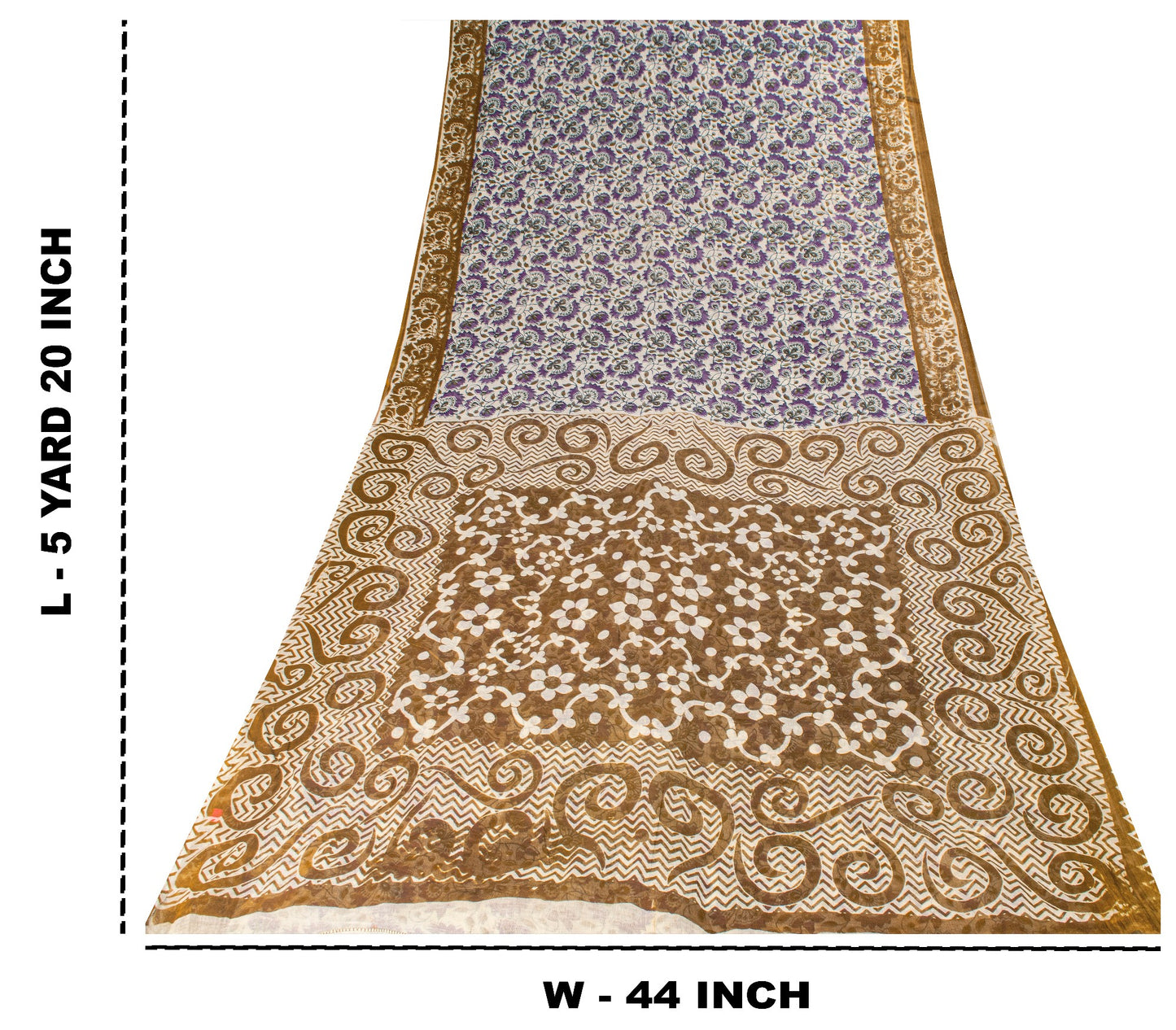 Sanskriti Vintage Purple Pure Cotton Saree Kalamkari Digital Printed Sari 5.5YD