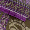Sanskriti Vintage Saree Purple Pure Cotton Paisley Print Sari 5.5YD Fabric Craft