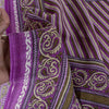 Sanskriti Vintage Saree Purple Pure Cotton Paisley Print Sari 5.5YD Fabric Craft