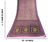 Sanskriti Vintage Saree Purple Pure Cotton Paisley Print Sari 5.5YD Fabric Craft