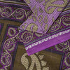 Sanskriti Vintage Saree Purple Pure Cotton Paisley Print Sari 5.5YD Fabric Craft