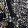 Sanskriti Vintage Soft Black Pure Cotton Saree Batik Abstract Printed Sari 5+YD