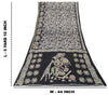 Sanskriti Vintage Soft Black Pure Cotton Saree Batik Abstract Printed Sari 5+YD