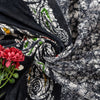 Sanskriti Vintage Soft Black Pure Cotton Saree Batik Abstract Printed Sari 5+YD