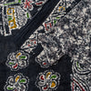 Sanskriti Vintage Soft Black Pure Cotton Saree Batik Abstract Printed Sari 5+YD