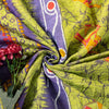 Sanskriti Vintage SoftGreen-Purple Pure Cotton Saree Batik Women Print Sari 5+YD