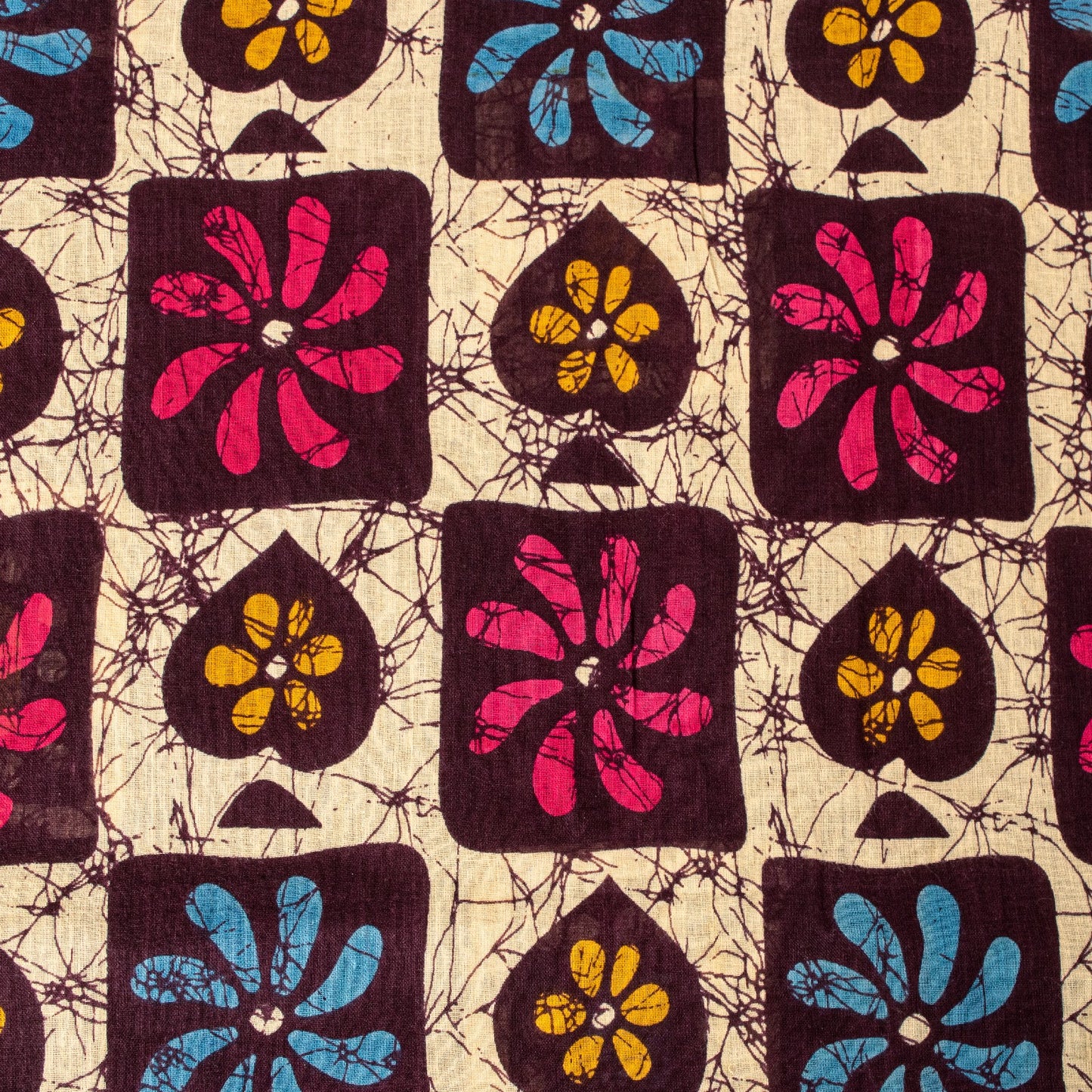 Sanskriti Vintage Brown Soft Pure Cotton Saree Batik Print Geometric Sari 5+YD