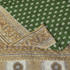 Sanskriti Vintage Soft Green Pure Cotton Saree Hand Block Kalamkari Sari 5.5Yard